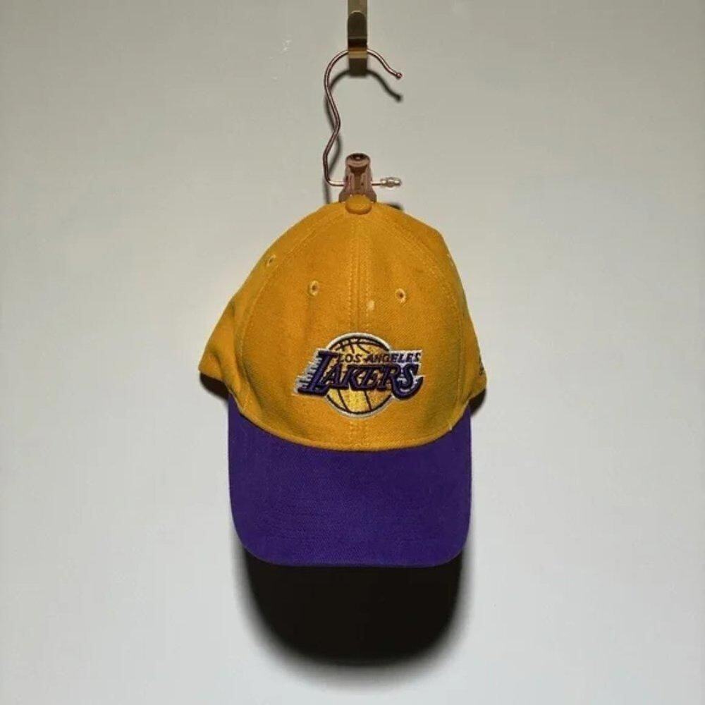 Yellow & Purple Los Angeles Lakers Hat with Velcro Back Size OS